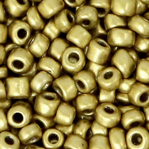 Rocailles 4mm metallic brass gold, 20 gram